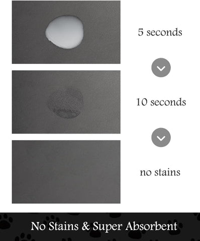 PADOOR Pet Feeding Mat-Absorbent Dog Mat for Food and Water Bowl-No Stains Quick Dry Water Dispenser Mat-Dog Accessories Pet Supplies-Bowl for Messy Drinkers（Darkgrey,17"x28"）