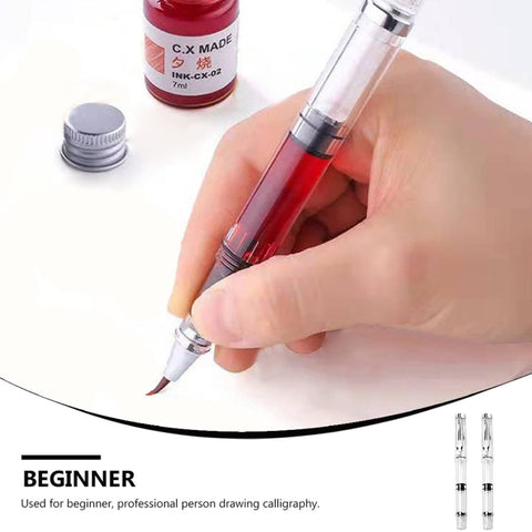 NUOBESTY 15 Pcs Refillable Fountain Brush Pen Type New Writing Water Brush Pen Set Refillable Calligraphy Pens for Beginners Piston Filling Fountain Pen
