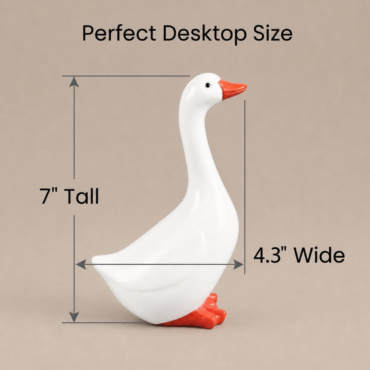 Desk Goose 7 inch Gifts for Women, Mini Desktop Goose Statue Decor for Living Room Bedroom Bookshelf and Office