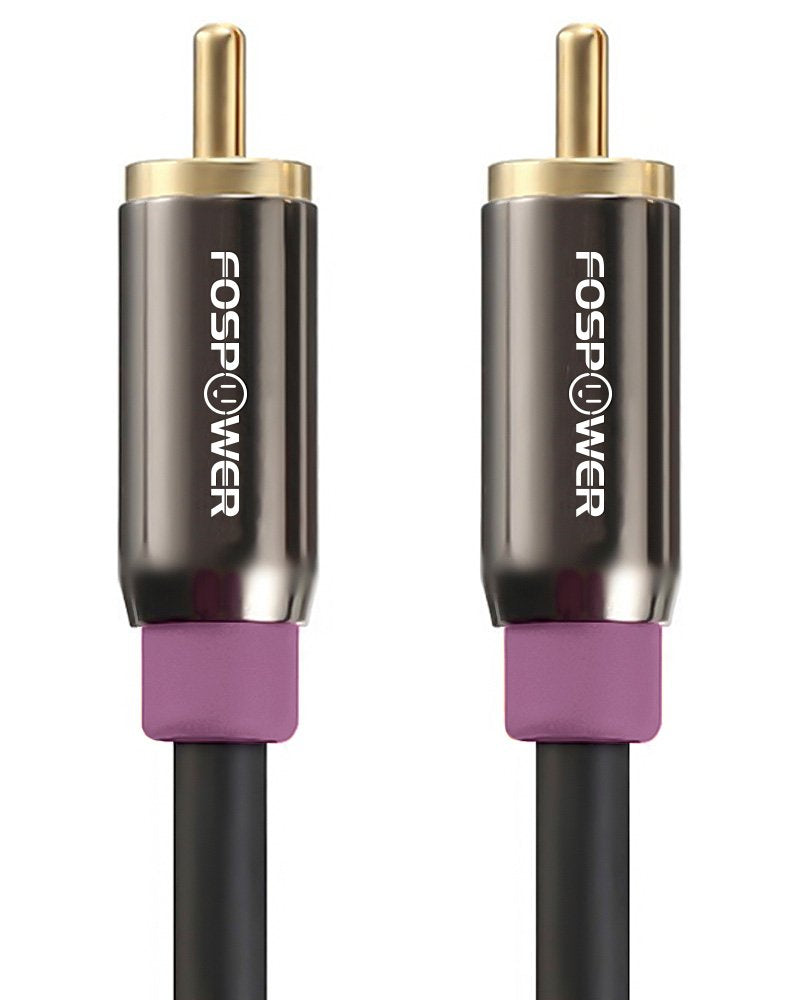 FosPower 10FT RCA Subwoofer Audio Cable S/PDIF 24K Gold Plated Male to Male