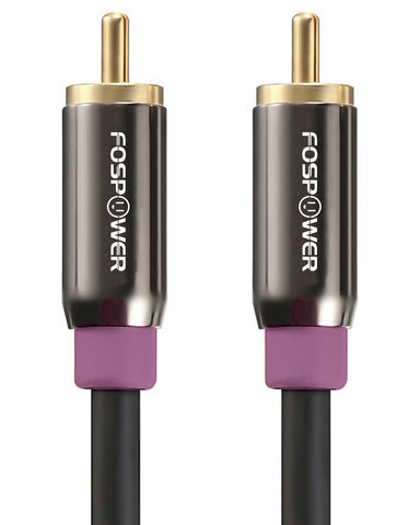 FosPower 10FT RCA Subwoofer Audio Cable S/PDIF 24K Gold Plated Male to Male