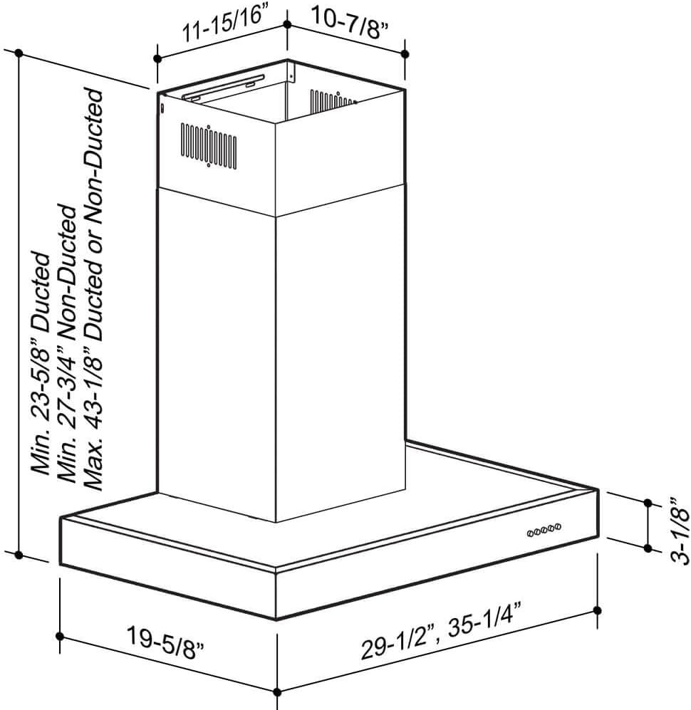 Broan B5336SS 36 Wall Mount Chimey Hood 450 Cfm Max