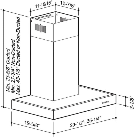 Broan B5336SS 36 Wall Mount Chimey Hood 450 Cfm Max