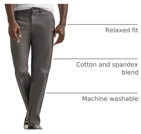 Lee Men's Flat Front Relaxed Straight Pant