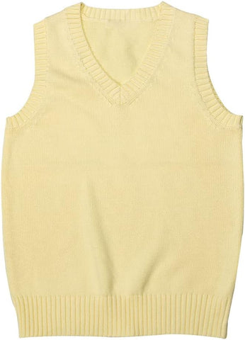 jinghuiyue Women’s V Neck Sweater Vest School Uniform Solid Color Sleeveless Knit Sweaters Pullover Tank Tops