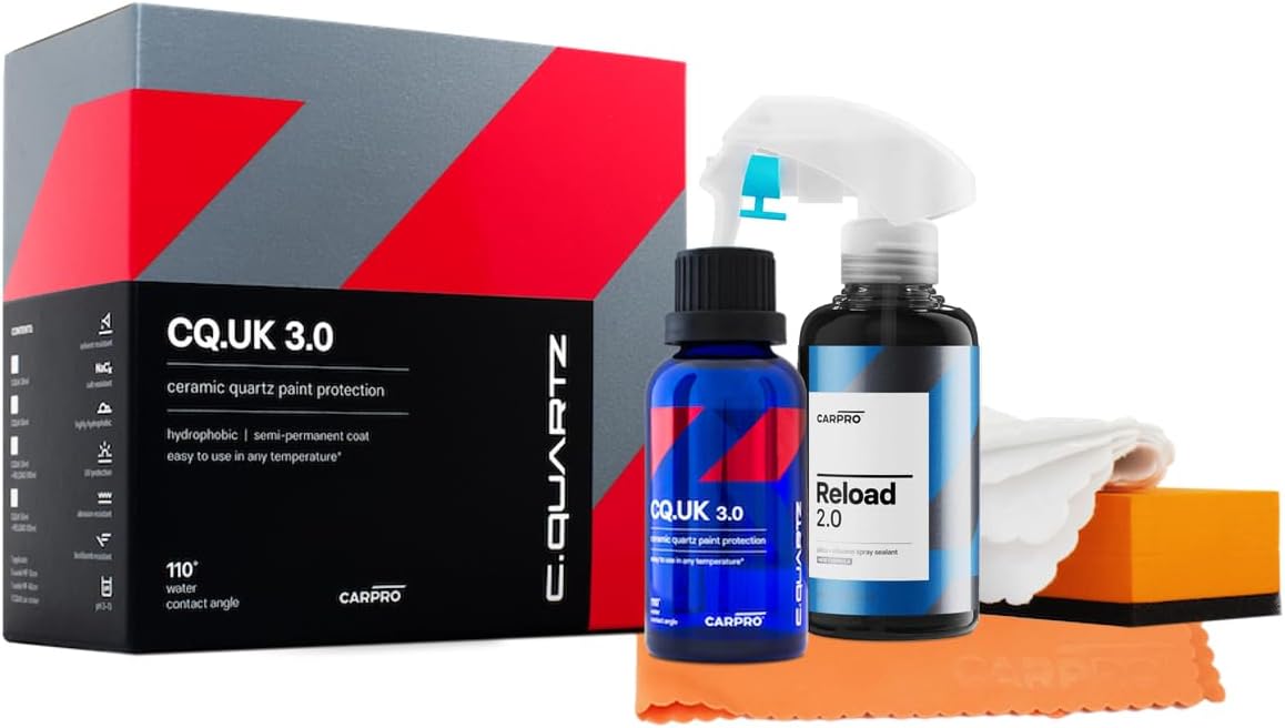 CARPRO CQUARTZ UK 3.0 - Ceramic Coating for Cars - (50ml Kit w/Reload 2.0)