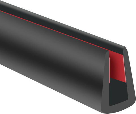 Rubber Edge Trim, 3/16"(5mm) Self Adhesive Flexible U Channel Edge Protecter for Glass, Flexiglass and Plywood, Fit for 5/32"-7/32" Width Edge, Black Color, 10Ft, EPDM Material