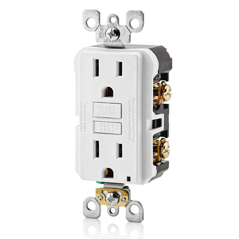 Leviton Slim GFCI Outlet, Non Tamper-Resistant, 15 Amp, GFNT1-W, White