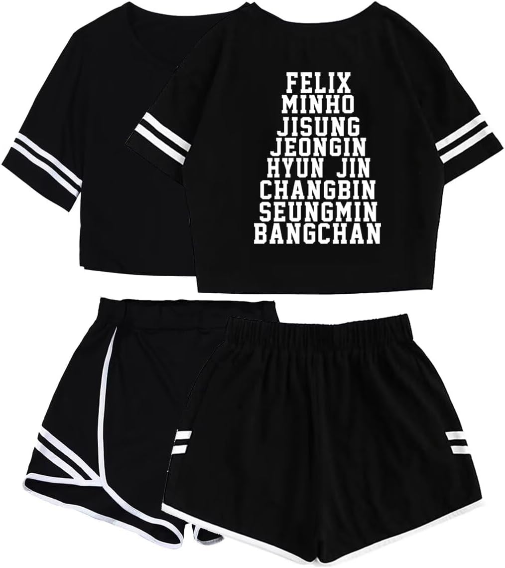 JUNG KOOK SKZ Shirt + Shorts Set Merch Hyunjin Felix Leeknow Bangchan Changbin Seungmin Shorts T-Shirt Tee