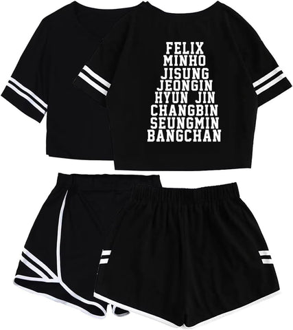 JUNG KOOK SKZ Shirt + Shorts Set Merch Hyunjin Felix Leeknow Bangchan Changbin Seungmin Shorts T-Shirt Tee