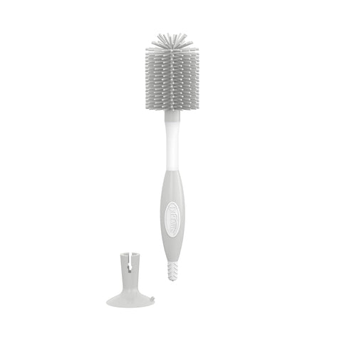 Dr. Brown's Soft Touch No Scratch Baby Bottle Cleaning Brush, Nipple Cleaner & Suction Cup Base for Easy Storage, BPA Free, Gray (Pack of 12)