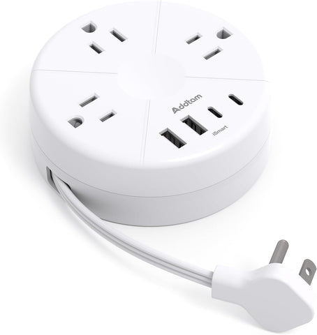 Travel Power Strip - Cruise Ship Essentials with 3ft Retractable Cord