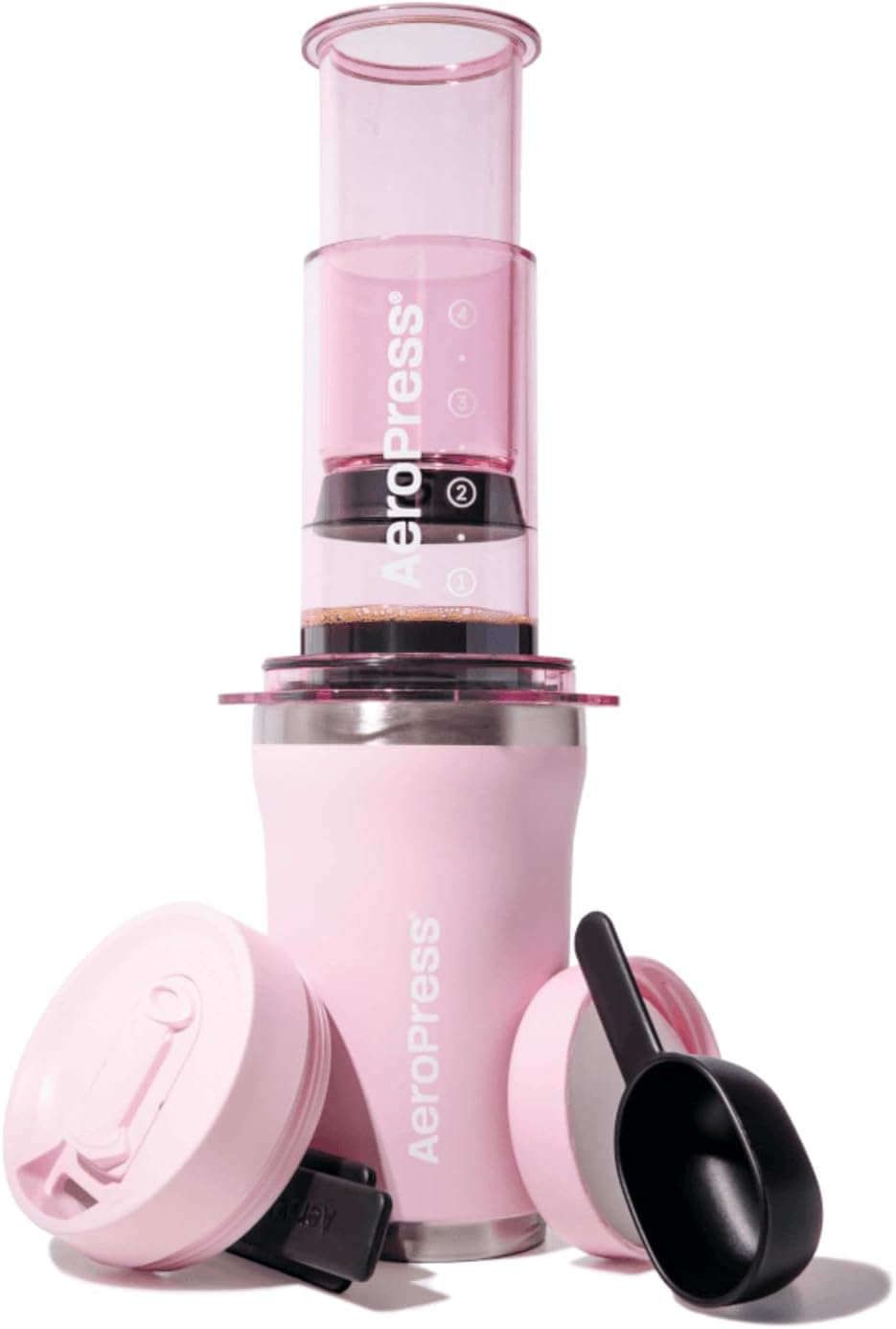 AeroPress Go Plus Portable Coffee Maker Kit, Pink