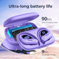 Wireless Earbuds V5.3 Bluetooth Headphones 90 Hrs Playtime Earbuds with Wireless Charging Case Power Display Over-ear Earphones with Earhooks Waterproof Stereo Headset for Android phone Workout Purple