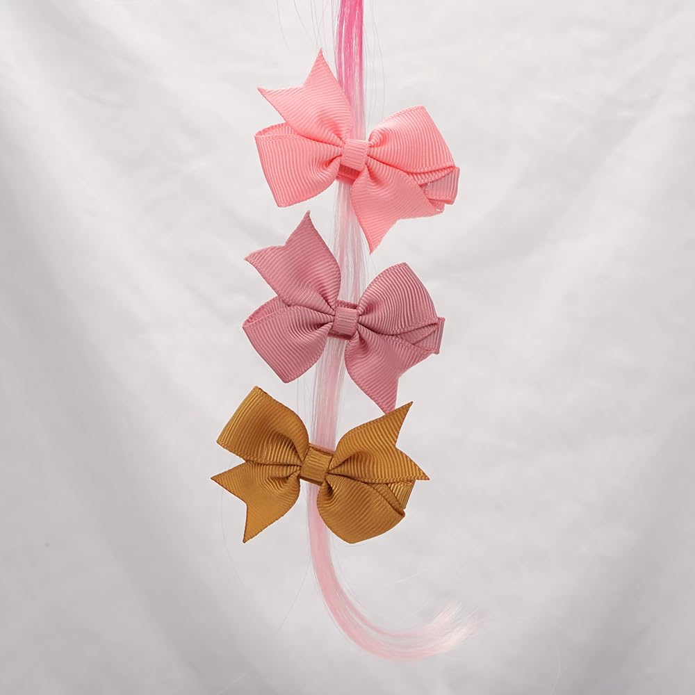 CÉLLOT Hair Clips for Girls - 42PCS Fully Lined Hair Bows Alligator Clips for Toddlers, Infants, Kids, 21 Color Pairs