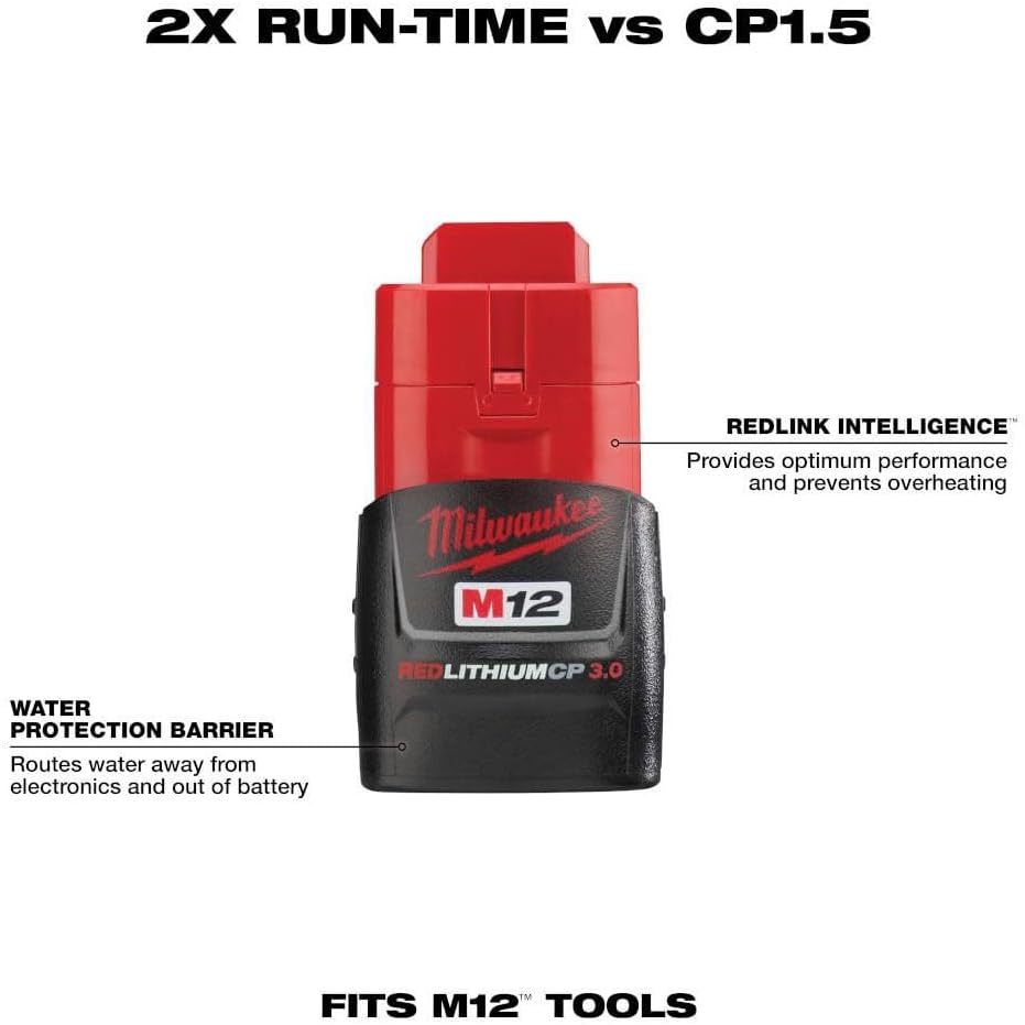 Milwaukee Electric Tool 48-11-2430 M12 Redlithium 3.0 Compact Battery Pack