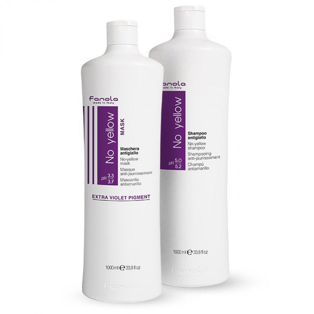 Fanola No Yellow Shampoo & Anti-Brass Hair Mask, 2 Count