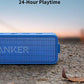 Anker AK-A3105034 Blue Portable Bluetooth Speaker, 12W, 24H Battery Life, Unbelievable Sound, Bass Up Technology, Weatherproof, 2470mAh Battery, 3.5mm AUX-IN, 80db Sensitivity