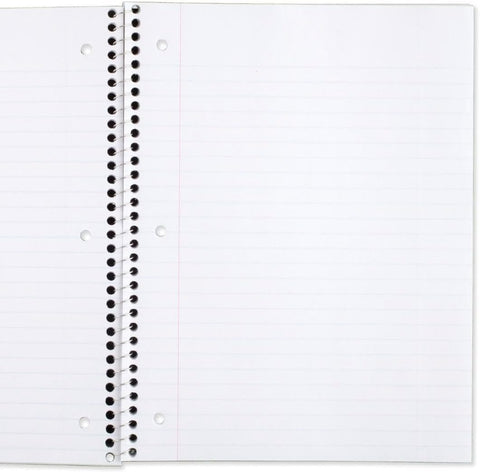 Mead Spiral Notebook, 6 Pack, 1 Subject, Wide Ruled Paper, 7-1/2" x 10-1/2", 70 Sheets per Notebook, Colors Will Vary (930201-ECM25)