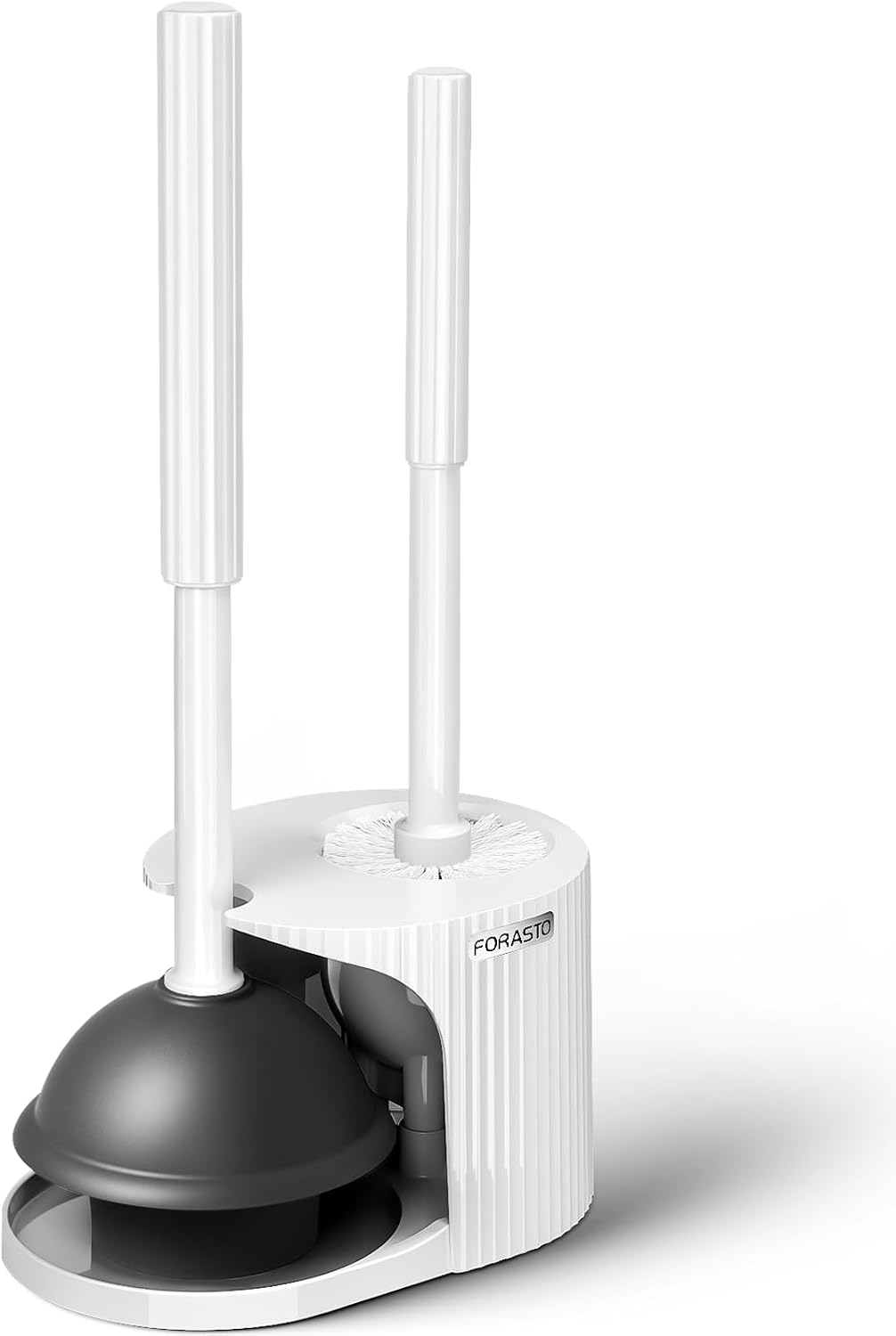 FORASTO 2in1 Toilet Brush & Plunger Set, Bathroom Essentials for Apartment