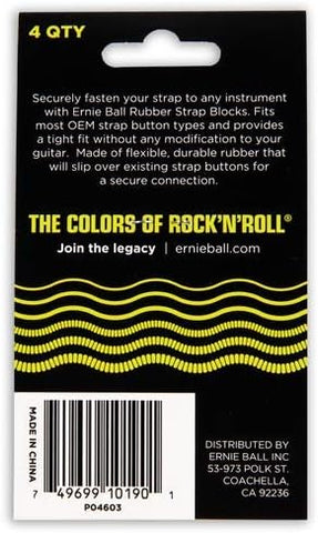 Ernie Ball Strap Blocks, Rubber (P04603), Red & Black