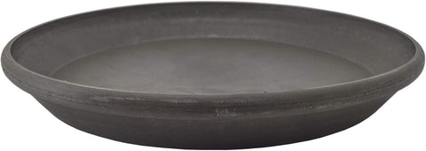 PSW Pot Collection AP35DC 14-inch Plastic/Stone/Wood Composite Plant Saucer Drip Tray – No Drainage Hole (Drillable), Indoor/Outer Water Tray, Dark Charcoal