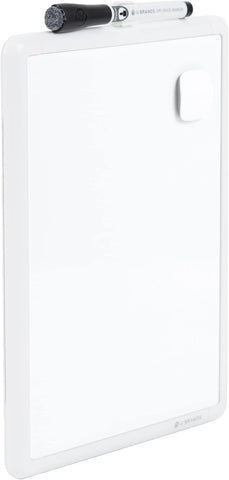 U Brands Contempo Magnetic Small Whiteboard, 8.5” x 11”, White Modern Frame, Mini White Board for Students, Fridge and Locker Dry Erase Board, Includes Marker & Magnet