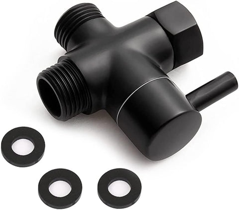Sneatup Solid Brass 3-way G1/2 Shower Diverter (Matte Black)