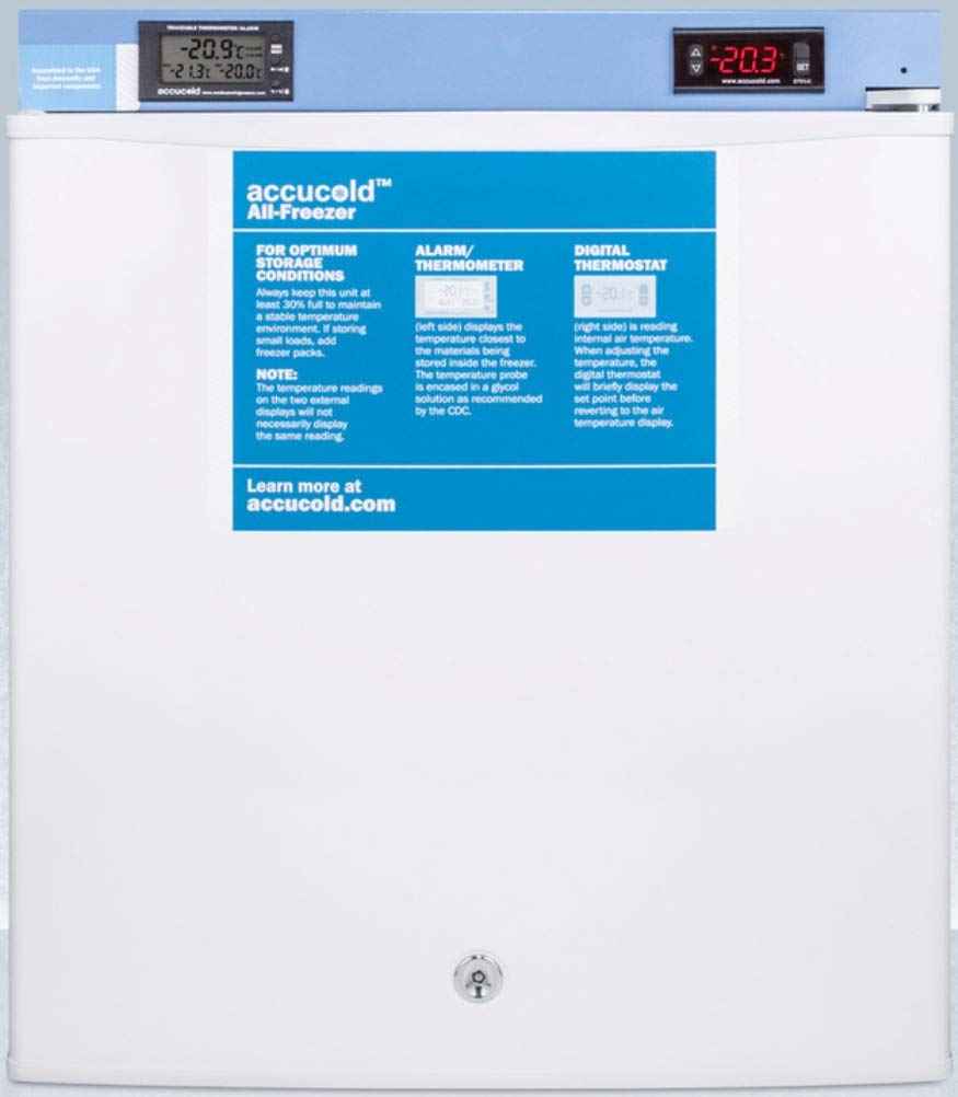 Accucold 19" Compact Medical Freezer, White - FS24LMED2