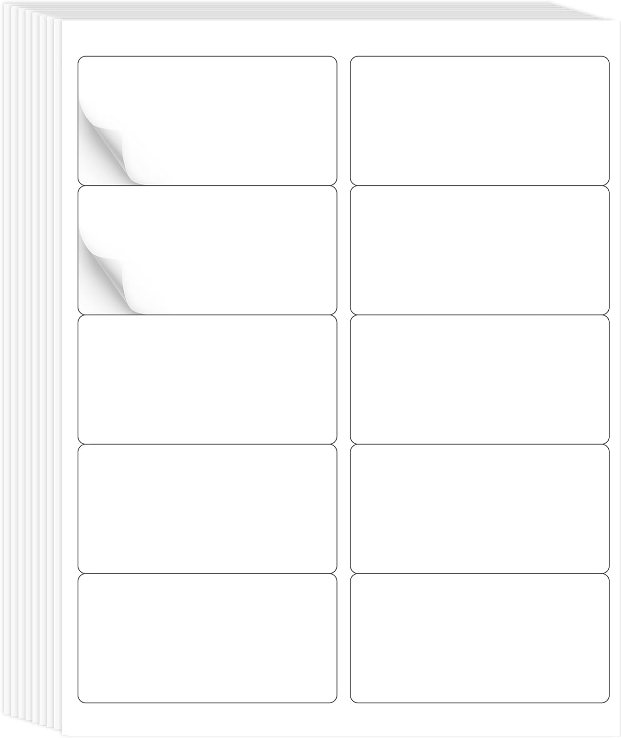 L LIKED 2"x4" Bulk Printable White Label Stickers 15000 Labels 1500 Sheets