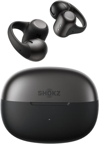 SHOKZ OpenDots 2 Open-Ear Clip-On Earbuds, Black, Dolby Audio, 3 Mics