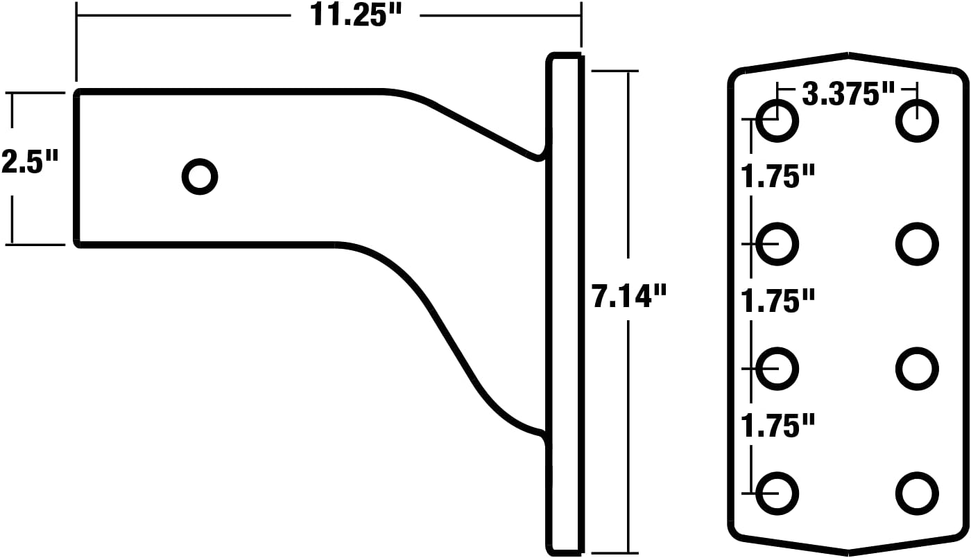 Buyers Products PM25812 3-Position Pintle Mount for 2.5 Inch Receiver