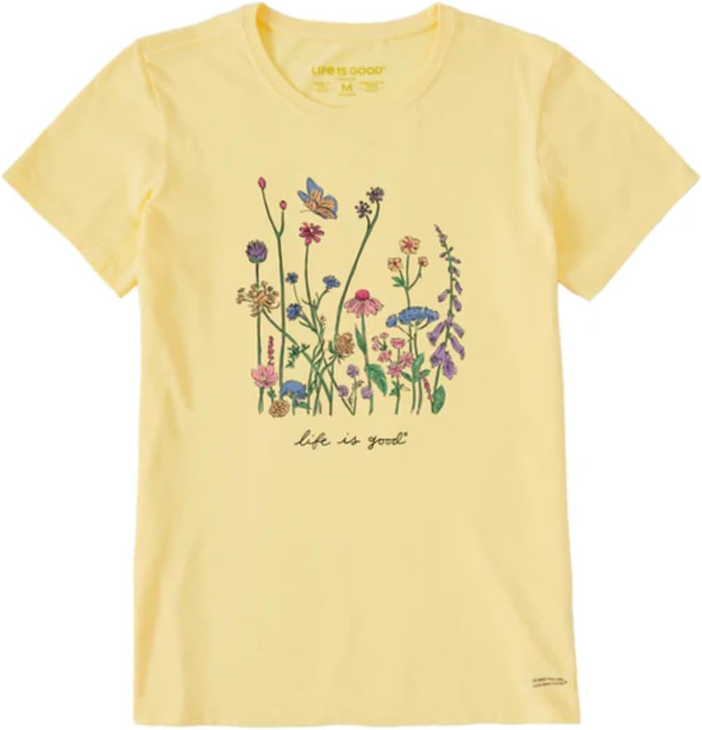 Life is Good. Women's Realaxed Wildflowers Short Sleeve Tee