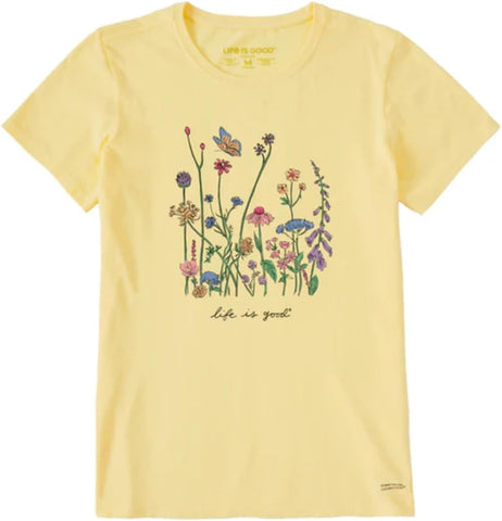 Life is Good. Women's Realaxed Wildflowers Short Sleeve Tee