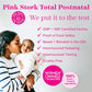 Pink Stork Total Postnatal Vitamins for Women with Vegan DHA, Iron, Folate, and Vitamin B12, Postpartum Recovery Essentials, Daily Supplement for Breastfeeding Moms - 1 Month Supply