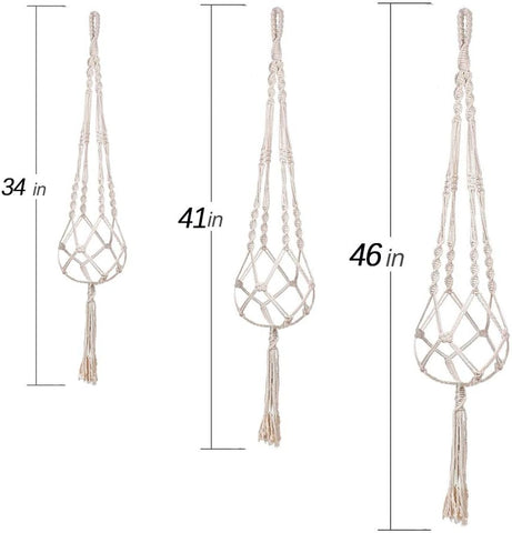 MIPON 3 Pack Macrame Plant Hangers, Hanging Planters for Indoor Plants