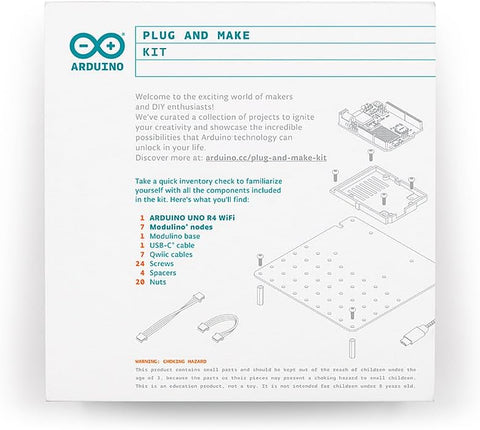 Arduino Official Plug and Make Kit [AKX00069] - Ultimate Starter Kit for Beginners | Build Connected Projects Easily | Fun & Educational Technology Package for Learning Electronics & Coding
