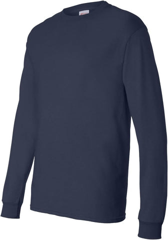 Hanes Men's Essentials Long-Sleeve T-Shirt, Crewneck Cotton T-Shirts for Men, 2-Pack