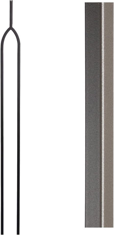 Satin Black - 16.6.11 Crossed Arch Hollow Iron Baluster for Staircase Remodel