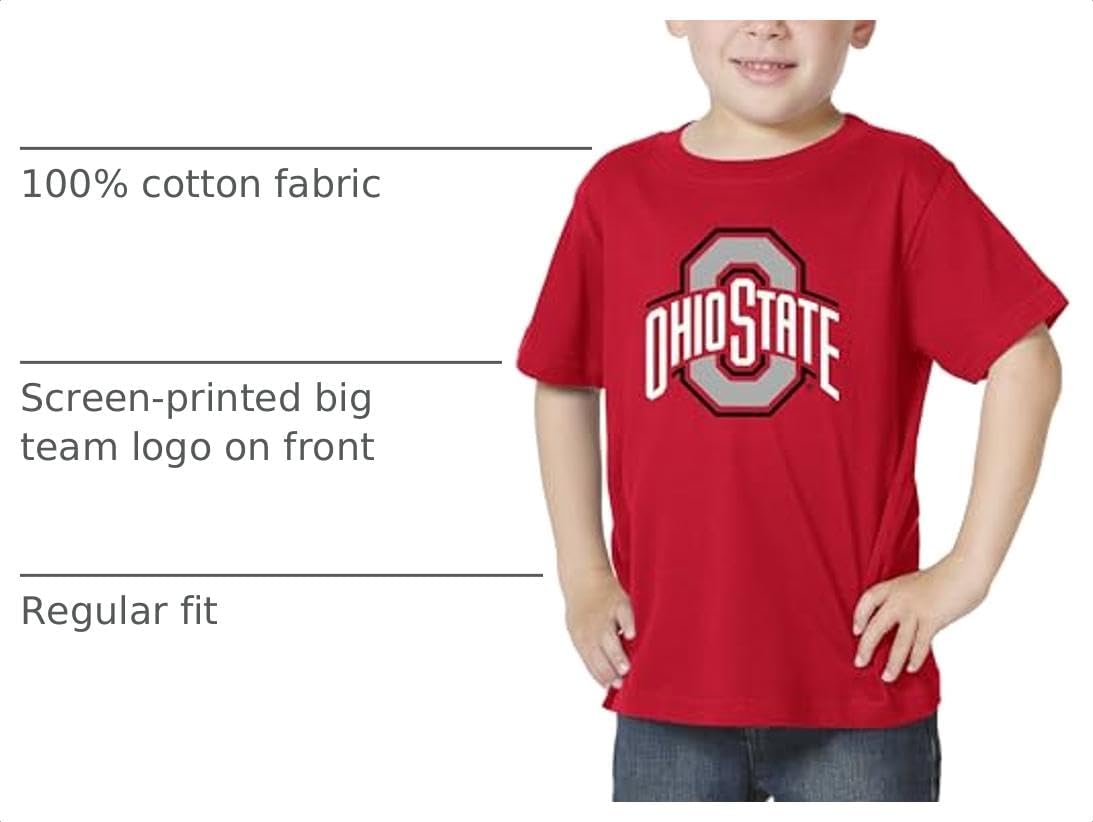 Little King NCAA Toddler Big Logo T-Shirt-100% Cotton-Boys & Girls