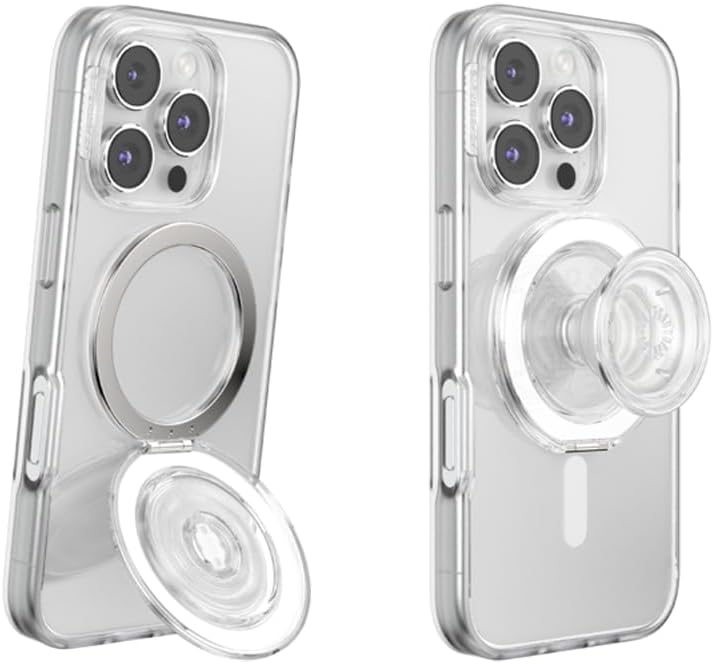 PopSockets Kick-Out Grip for MagSafe, Kickstand- Clear Glitter