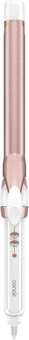 Conair Extra Long Curling Iron, Double Ceramic, 1", White/Rose Gold | Extra-long 7.5" hair curler and hair waver for every hair type with 30 heat settings, built-in heat protection, and auto-off