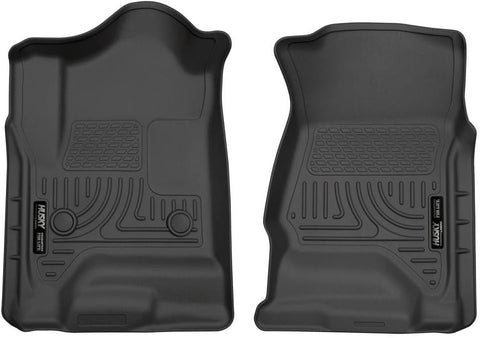 Husky Liners Weatherbeater Floor Mats | Fits Various 2014-2020 Chevrolet Silverado, GMC Sierra, Cadillac Escalade & ESV, Yukon & XL, Suburban, Tahoe (See Description) | Front Row, 2-pc Black - 18231
