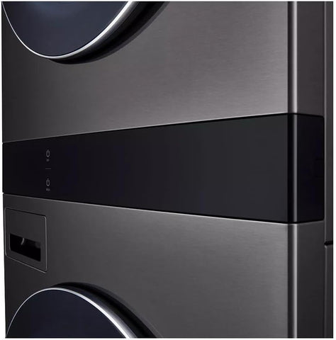 LG 27 Inch Smart Gas Single Unit WashTower with 5.0 cu. ft. Washer Capacity, 7.4 cu. ft. Dryer Capacity in Black Steel WKGX301HBA
