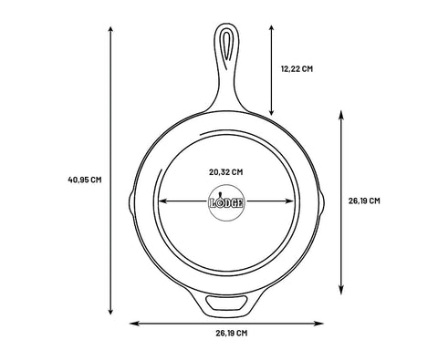 Lodge 10.25 Inch Cast Iron Pre-Seasoned Skillet – Signature Teardrop Handle - Use in the Oven, on the Stove, on the Grill, or Over a Campfire, Black