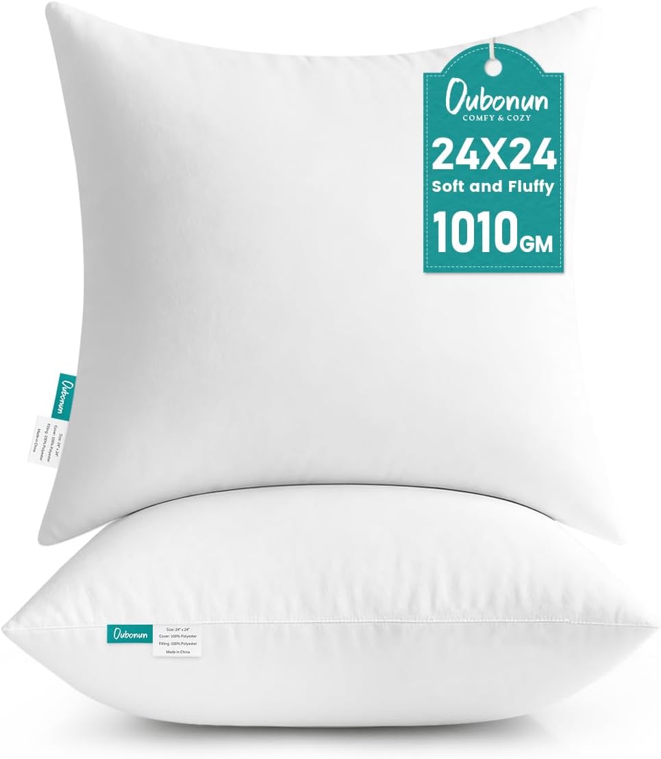 Oubonun 24 x 24 Throw Pillow Inserts
