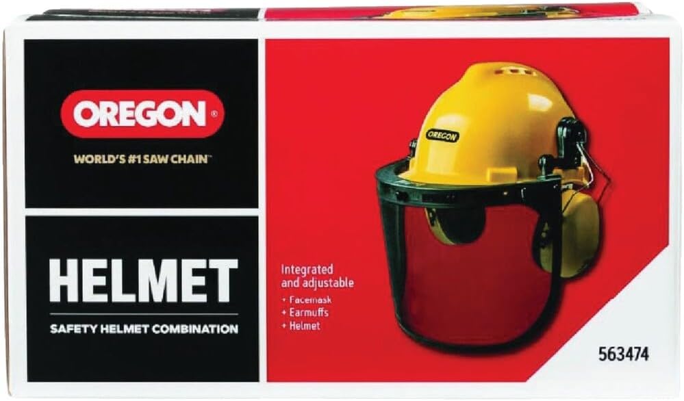 Oregon Chainsaw Safety Protective Helmet with Visor Combo Set, Yellow