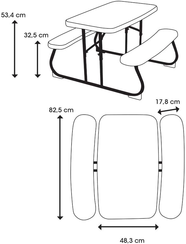 LIFETIME Kids Picnic Table, Foldable Outdoor Furniture