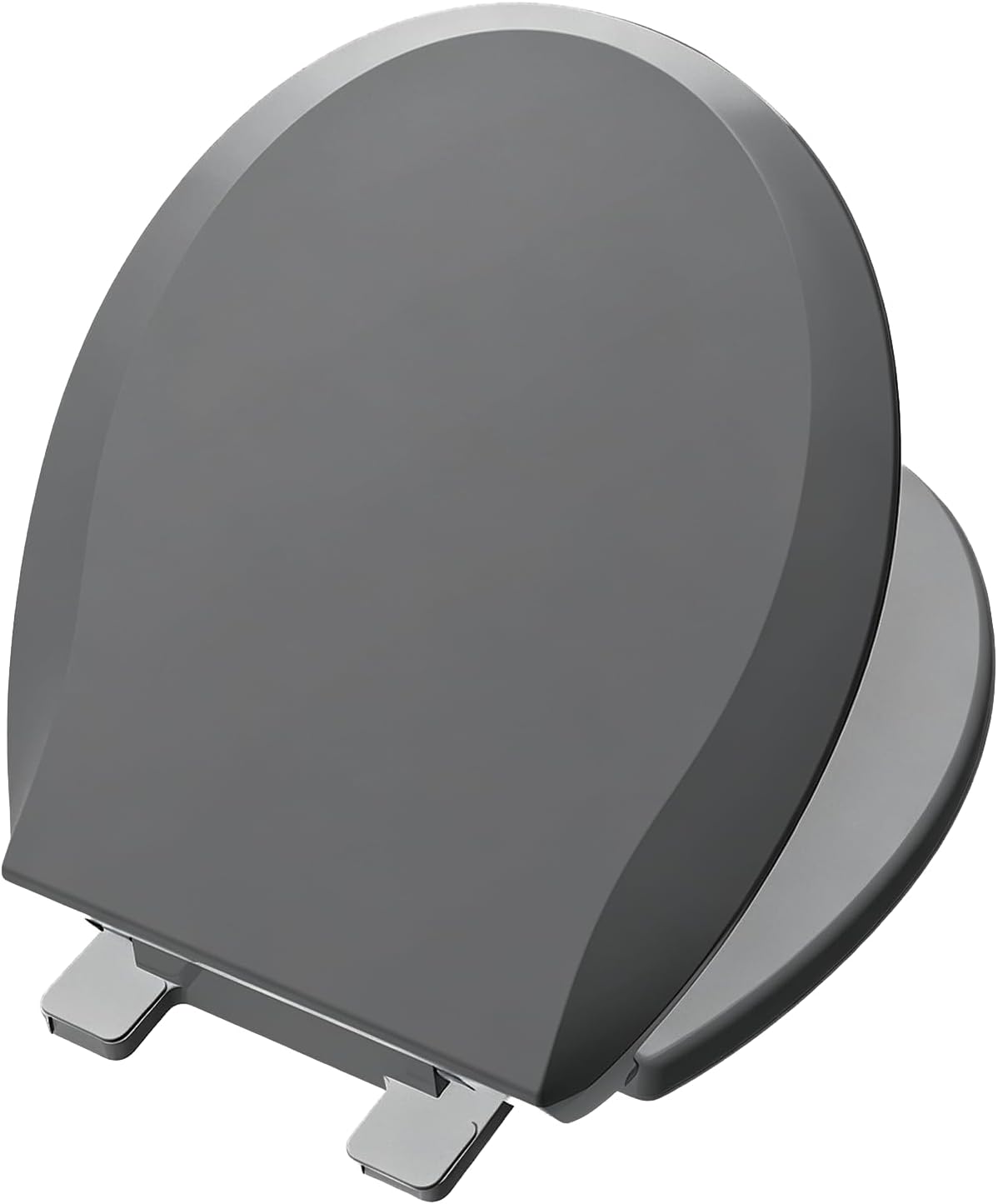 Aünsffer Round Toilet Seat, 16.5inch, Soft Close Quiet, No Alam, Standard Round Universal Size, PP Material Safe and Easy Clean, Dark Grey