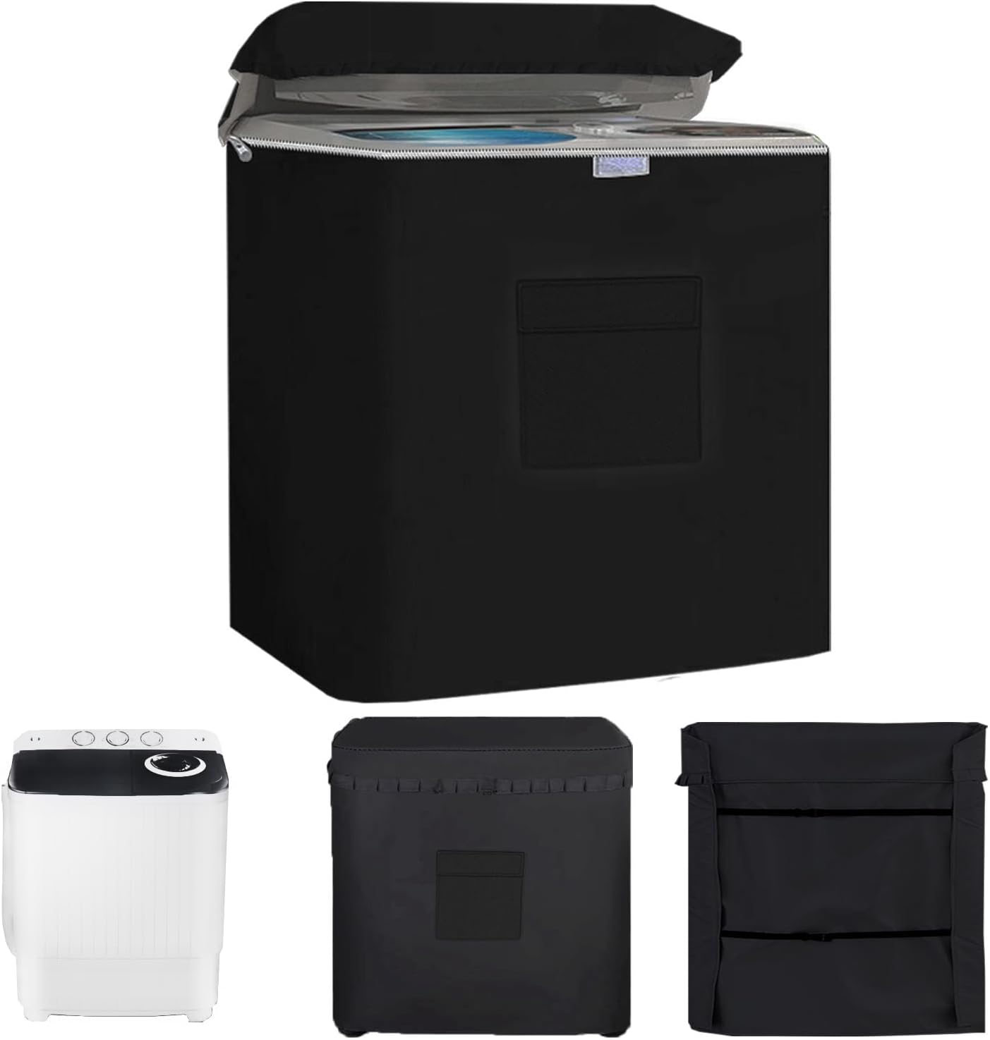 Twin Tub Washing Machine Cover for 40lbs Portable Mini Compact Washer Machine,Waterproof, Sun-Proof, Extend their Service Life, Zipper Design for Easy Use (34.5"W×20"D×40"H)